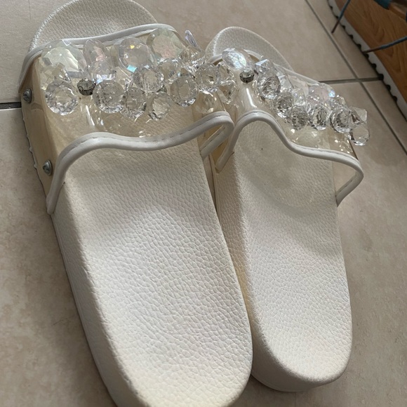 white crystal all occasion sandals! - Picture 2 of 3